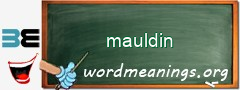 WordMeaning blackboard for mauldin